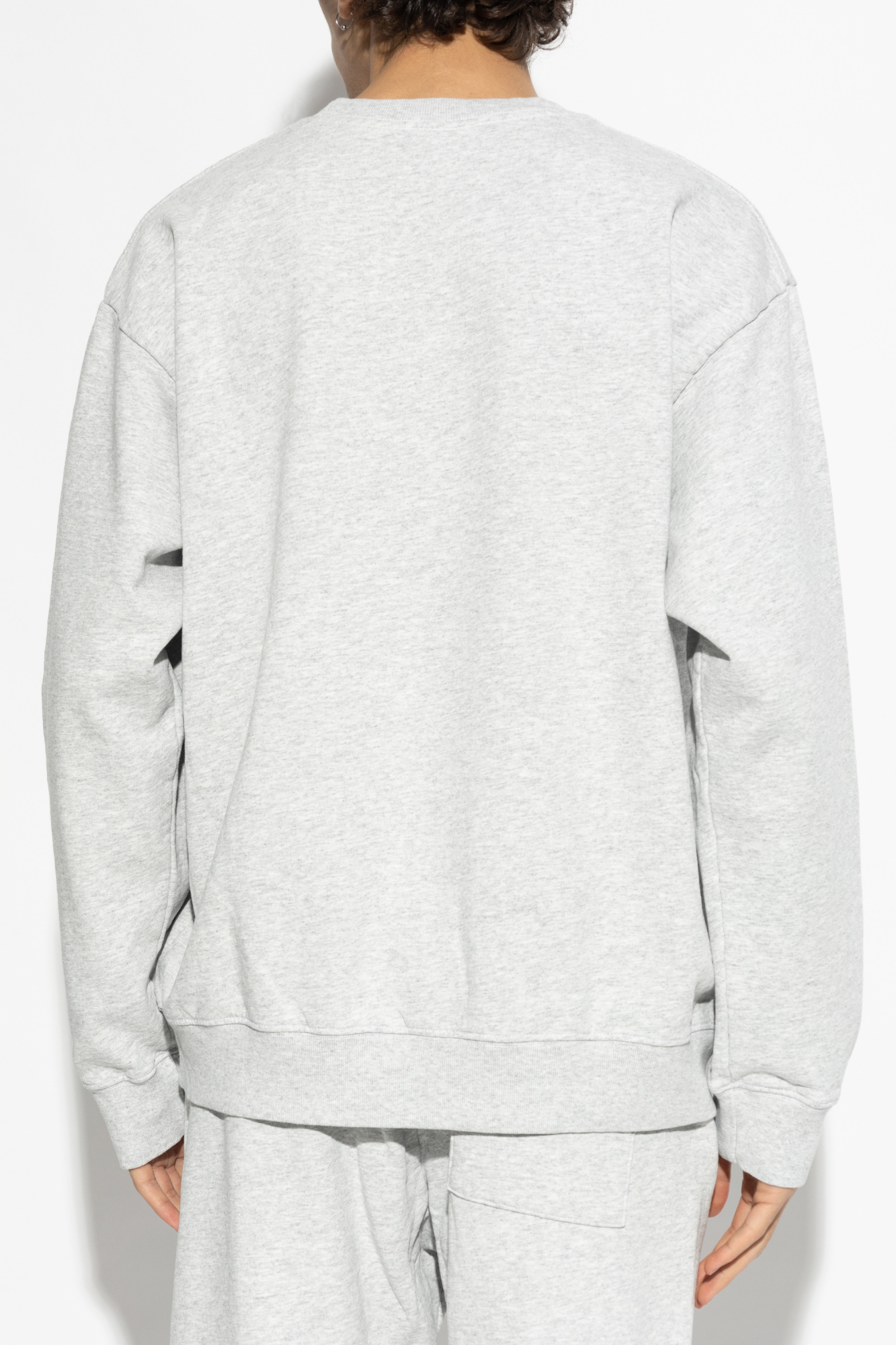Sporty&Rich｜ (H&W Crest Crewneck - Heather Gray/Alpin ( Sporty & Rich Men's H&W Crest Crewneck (Heather Gray/Alpine